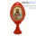  Яйцо пасхальное деревянное на подставке, с иконой, красное, высотой 7 см (без учета подставки) РРР с иконой Божией Матери, в ассортименте, фото 2 