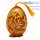  Яйцо пасхальное деревянное "Золотая коллекция", подвесное, с бантом, высотой 9 см, 19119, 885 оранжевые цветы, фото 5 