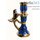  Подсвечник* керамический "Башенка", высокий, с голубем на ручке, комбинированный, с эмалью и золотом, высотой 10,5-12,5 см (в уп.- 5 шт.)РРР синий, фото 1 