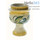  Лампада настольная керамическая "Кубок" со стаканом, средняя, с белой эмалью и цветной росписью, высотой 10,5 см, фото 2 