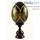  Яйцо пасхальное деревянное на подставке, трёхчастное, коричневое,,с золотой аппликацией, выс.12 см (без учета подст.), фото 2 