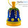  Сувенир рождественский "Колокольчик"- елочная игрушка, бархатный, с бисером, высотой 7,8 см., фото 2 
