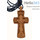  Крест деревянный нательный с гайтаном, малый, 17139-1, резной, из ольхи, с изображением креста в терновом венце, высотой 4 см, фото 2 