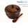  Шкатулка для ладана или просфор деревянная , из красного палисандра, круглая, с ложкой, 8 х 10 см, И442, фото 2 
