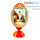  Яйцо пасхальное деревянное со срезом, на ножке, с иконой Воскресение Христово, красное, с золотой аппликацией, высотой 10,5 см, фото 1 