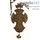  Крест наперсный протоиерейский деревянный секирообразный, из дуба, с предстоящими, на деревянной цепочке, выс. 16 см, машин. резьба, руч. довод, фото 1 