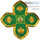  Покровцы зеленые с золотом и воздух, печать на габардине Святая Троица, 18 х 18 см (Б9, фото 6 
