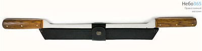  Нож для артоса двуручный, с лезвием из нержавеющей стали, длиной 58 см, в кожаном чехле, фото 2 