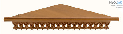  Полка для икон деревянная угловая, 1-ярусная, с резным узором "Ажур (1- й вариант)", 18101 Цвет: орех (№3), фото 1 