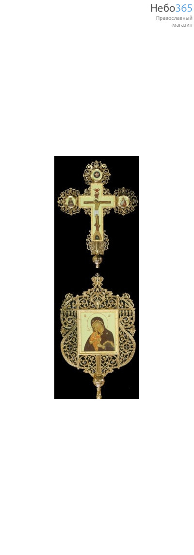  Крест-икона № 27 запрестольная гравировка живопись золочение камни, фото 1 
