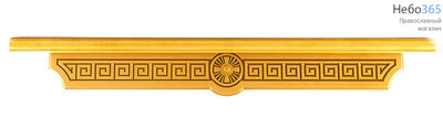  Полка для икон деревянная угловая, 1-ярусная, с резным узором Греческий, 18134 Цвет: сосна, фото 1 