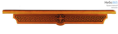  Полка для икон деревянная угловая, 1-ярусная, с резным узором Греческий, 18134 Цвет: орех, фото 1 