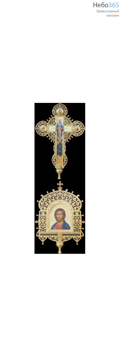  Крест-икона № 43 запрестольная выпиловка гравировка живопись золочение камни, фото 1 