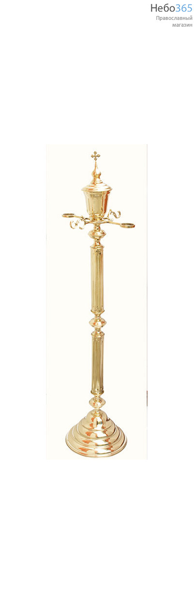  Подставка храмовая латунная "Алтарная" для кадил и диаконских свечей, с элементами литья, № 1, фото 1 