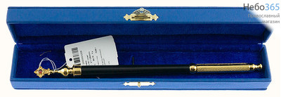  Стрючец для елея латунный № 9, с колпачком, с позолотой, с акриловой ручкой , длиной 22 см, с красной вставкой, в коробке, 2.7.1254лпч (5977304), фото 3 