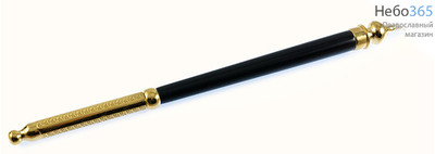  Стрючец для елея латунный № 9, с колпачком, с позолотой, с акриловой ручкой , длиной 22 см, с красной вставкой, в коробке, 2.7.1254лпч (5977304), фото 2 