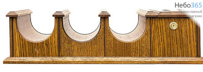  Ящик свечной деревянный трёхместный, с кружкой для пожертвований, с дубовым шпоном, фото 2 