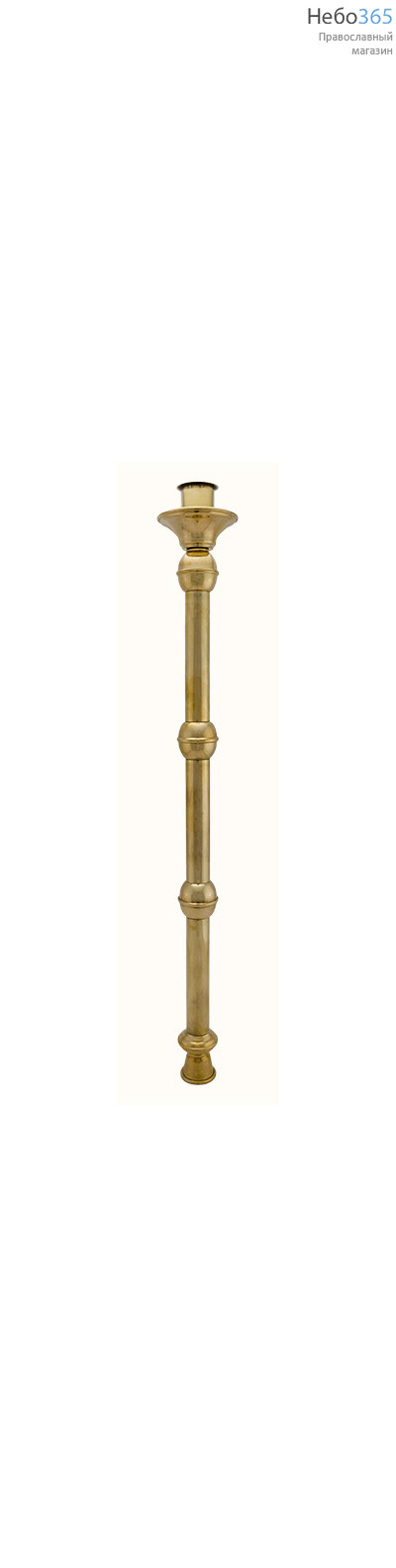  Подсвечник диаконский латунный ручной, с гладкой ручкой, внутренний диаметр 3,5 см, фото 1 