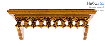  Полка для икон деревянная прямая, 1-ярусная, малая,18125 с резным узором Ажур (1- й вариант), в ассортименте Цвет: орех, фото 1 