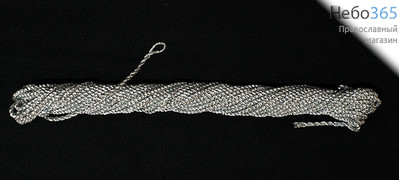  Шнур металлизированный в пасмах, цвет серебро, ширина 2,5 мм12, фото 1 