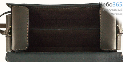  Кофр кожаный 0870/2, 2 замка - защелки, 3 внутренних отделения (1 панель съемная), 2 боковых кармана, 40 х 20 х 30 см, фото 5 