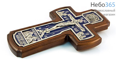  Крест деревянный 17141-1, с вклейкой из гальваники, настенный, с Архангелами, фото 2 
