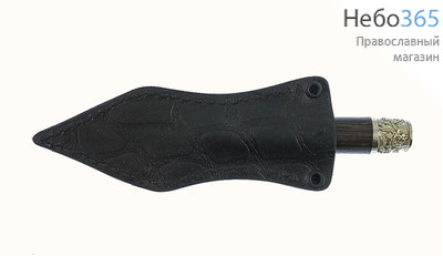  Копие малое, длина лезвия 3,5 см. Дамасская сталь, ковка, деревянная наборная ручка, латунная фурнитура, кожаный чехол ., фото 2 