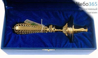  Подсвечник полиелейный, ручной, латунный, с позолотой № 15 , высотой 18,5 см, 2.7.0946лп, фото 2 