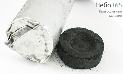  Уголь быстровозжигаемый, диаметр 27 мм (цена за пачку, в плитке 10 колб. по 10 табл.), фото 1 