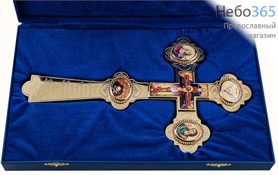  Крест напрестольный латунный № 10, с позолотой, фото 3 