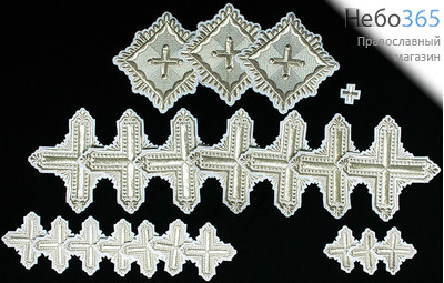 Набор крестов архиерейских белые с серебром "Квадрат", фото 1 