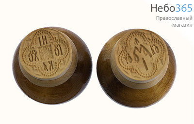  Печати для просфор, диаметром 35 мм набор из 2 шт: Агничная-НИКА и Богородичная; дерево, резная, кайма Колосок №5-35., фото 2 