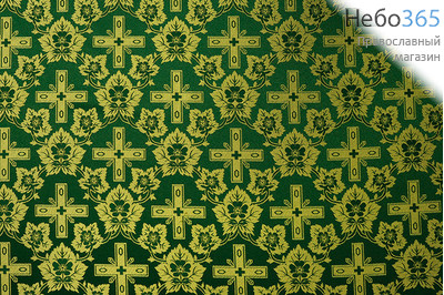  Шелк зеленый с золотом "Венец" ширина 150см, фото 1 