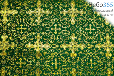  Шелк зеленый с золотом Полоцк ширина 150 см, фото 1 