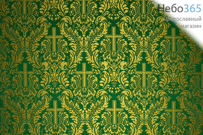  Парча зеленая с золотом "Воскресение" ширина 150 см, фото 1 