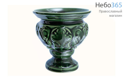  Лампада настольная керамическая "Византийская" с цветной глазурью цвет: зеленый, фото 1 
