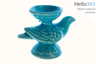  Подсвечник керамический "Голубь", малый (в уп.- 5 шт.) разных цветов голубой, фото 2 
