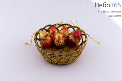  Яйцо пасхальное деревянное Русская сказка, подвесное, высотой 5 см , 24066., фото 1 
