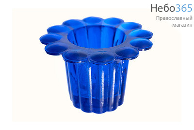  Лампада настольная стеклянная "Ромашка" в ассортимент цвет: синий, фото 1 