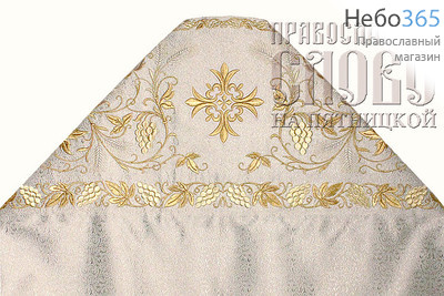  Облачение иерейское, белое с золотом, 90-145 парча жаккард, вышивка малая, фото 1 