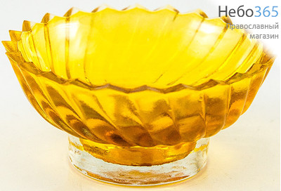  Лампада настольная стеклянная Розет, малая, из окрашенного стекла, в ассортименте Желтый, фото 1 