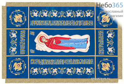  Плащаница "Успение Богородицы" бархат, икона вышитая, размер 125 х 85 см, средник 75 х 31 см, фото 1 