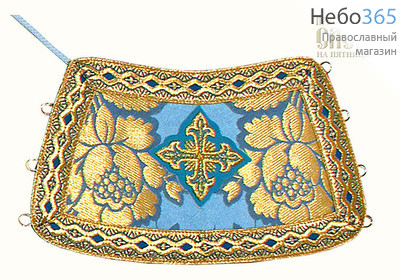  Требный комплект, голубой с золотом, греческая парча, греческий галун, длина 145см, фото 2 