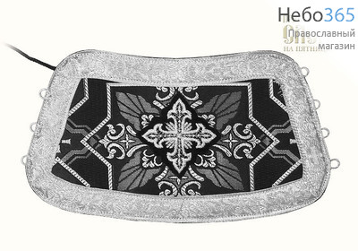 Требный комплект, черный с серебром, парча в ассортименте, галун греческий, длина 145 см, фото 2 