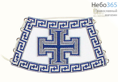  Требный комплект, греческий, белый шелк с синими крестам, фото 2 
