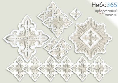  Набор крестов иерейских белые с серебром "Сеточка", фото 1 