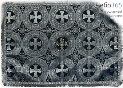 Покровцы черные с серебром и воздух, шелк в ассортименте, греческий галун 12 х 12 см, фото 2 