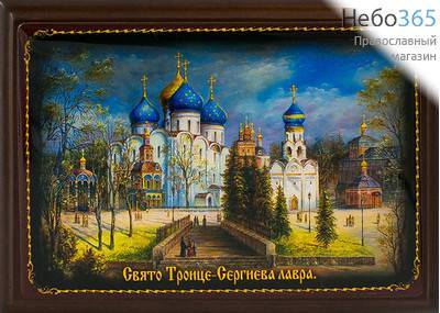  Шкатулка деревянная прямоугольная, с изображением храмов, под смолой, 13 х 9 х 5,5 см вид № 3, фото 1 