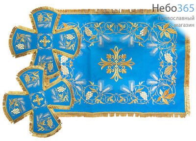  Покровцы голубые с золотом и воздух, габардин, вышивка, 12 х 12 с, фото 1 