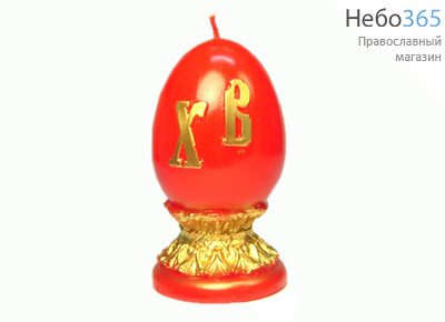  Свеча парафиновая пасхальная, "Яйцо красное малое" (в коробе - 30 шт.), СП267, фото 1 